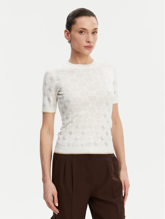 Guess Guess Maglione W5GR20 Z3D60 Écru Regular Fit