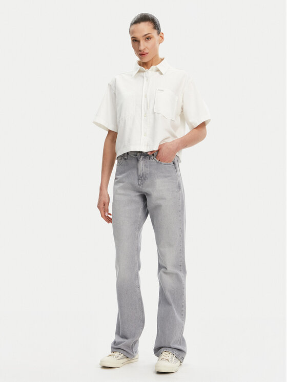 Guess Jeans Guess Jeans Cămașă W5GH0F D5NW1 Alb Regular Fit