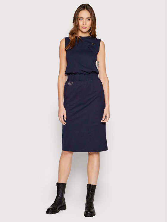 G-Star Raw G-Star Raw Φόρεμα υφασμάτινο Elasticated Waist D21292-B771-D071 Σκούρο μπλε Regular Fit