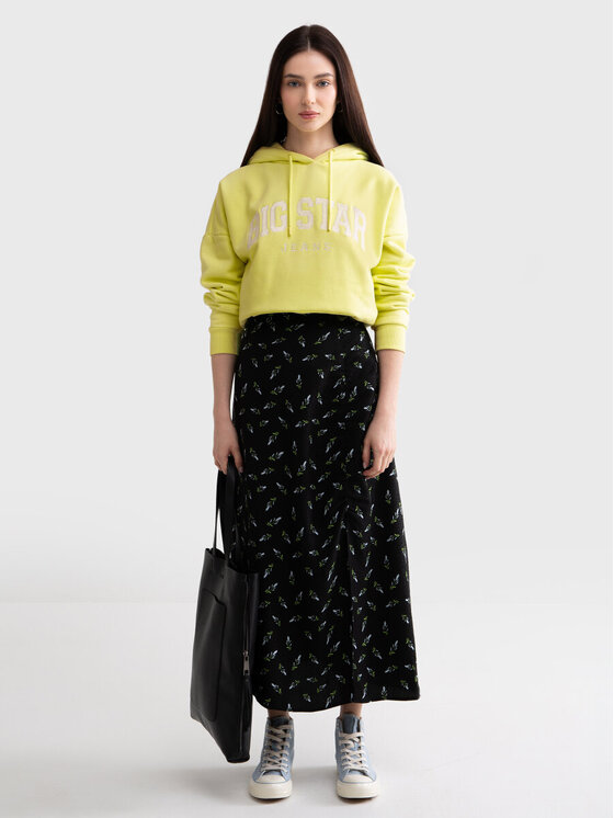 BIG STAR BIG STAR Spódnica midi DANNA_906_120 Czarny Basic Fit