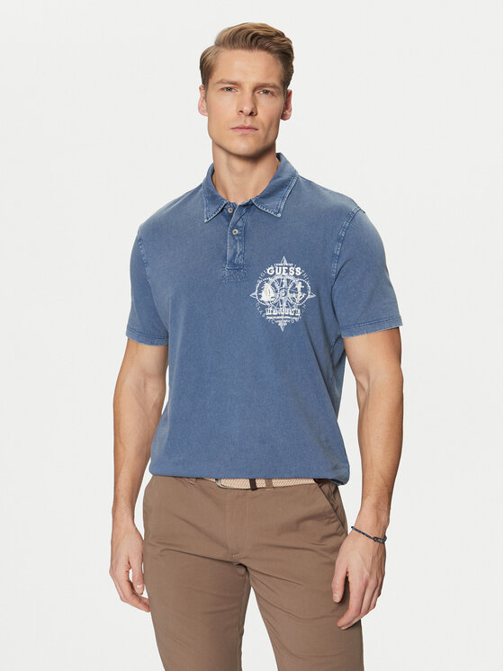 Guess Tricou polo M5RP10 KCMY0 Bleumarin Regular Fit