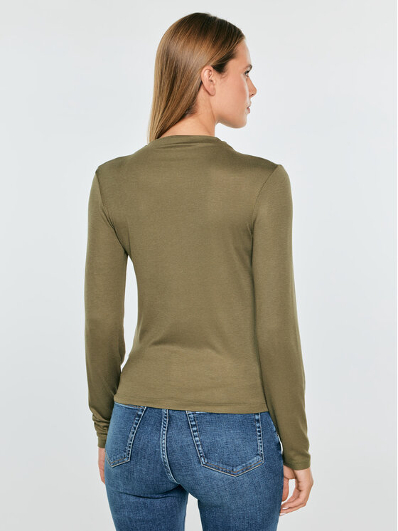BIG STAR BIG STAR Longsleeve PELA Zielony Slim Fit