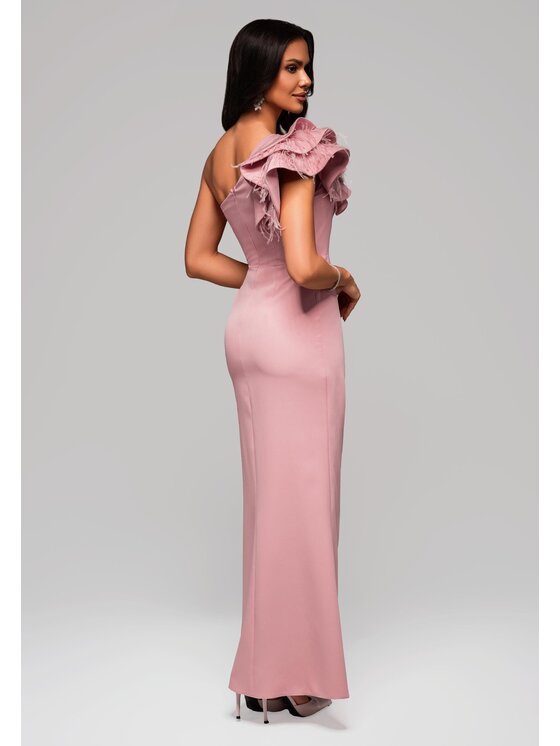 Ombre Ombre Sukienka wieczorowa LA-OM-DLR005 Różowy Regular Fit