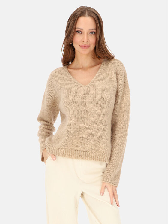 L’AF L’AF Sweter Nelli Beżowy Regular Fit