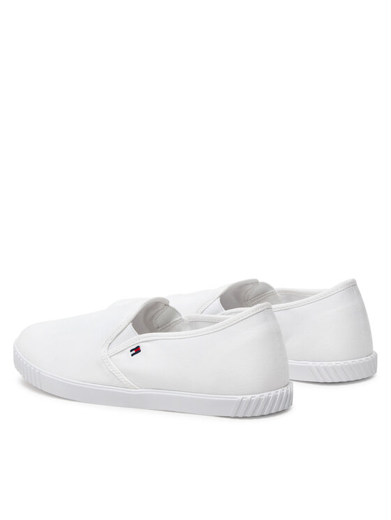 Tommy Hilfiger Tommy Hilfiger Sneakers aus Stoff Canvas Slip-On Sneaker FW0FW07806 Weiß