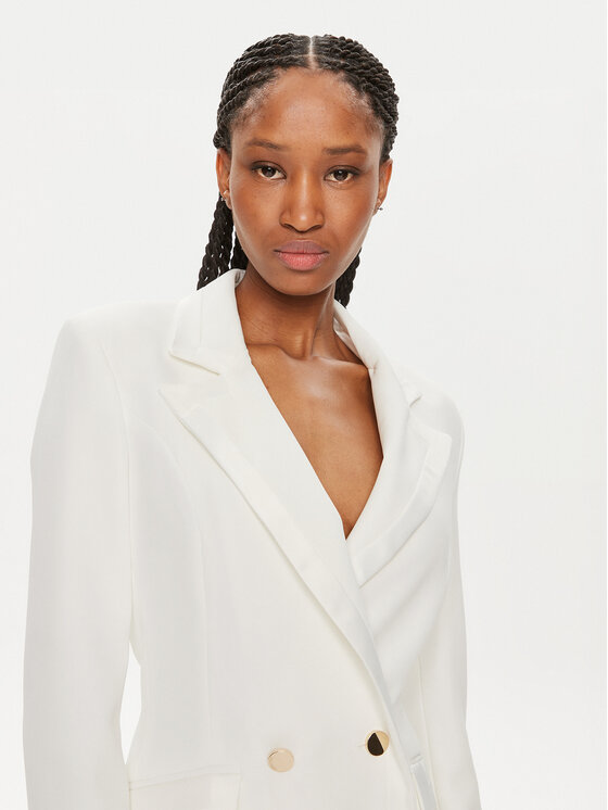 Fracomina Fracomina Abito da cocktail FQ24SD1008W42901 Bianco Slim Fit