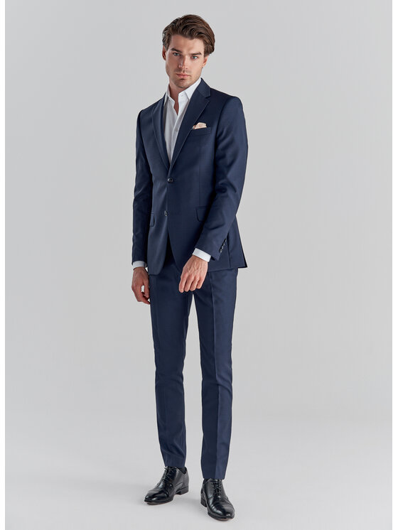 Pako Lorente Pako Lorente Spodnie garniturowe P20SP-6G-020 Granatowy Slim Fit