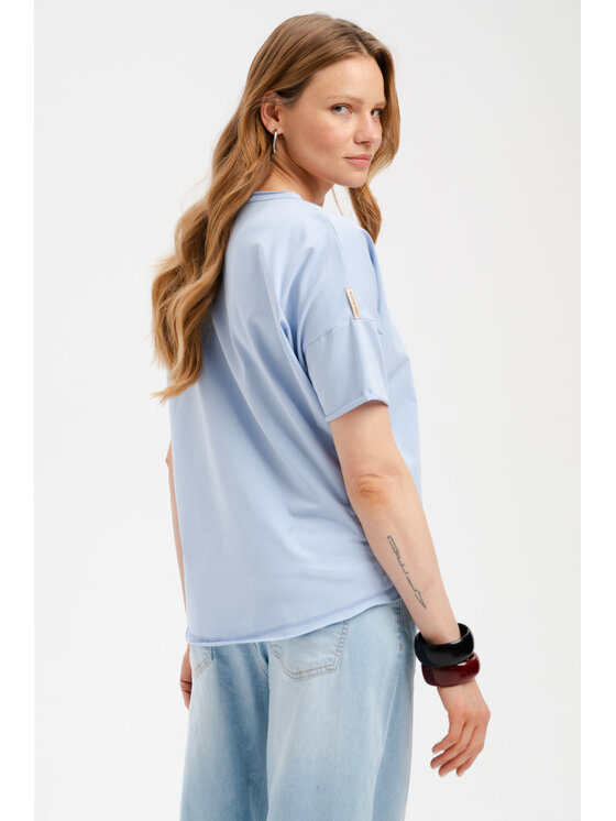 blue shadow blue shadow Bluzka Belisiti Niebieski Regular Fit