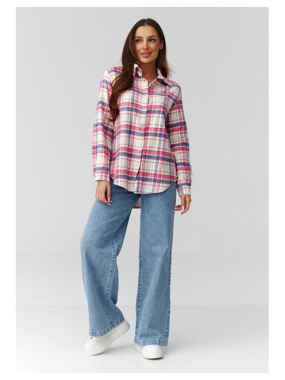 Makadamia Makadamia Koszula C35 Różowy Loose Fit