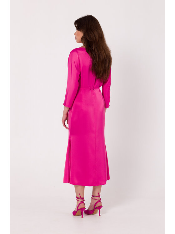 Makover Makover Sukienka codzienna K177 Różowy Modern Fit