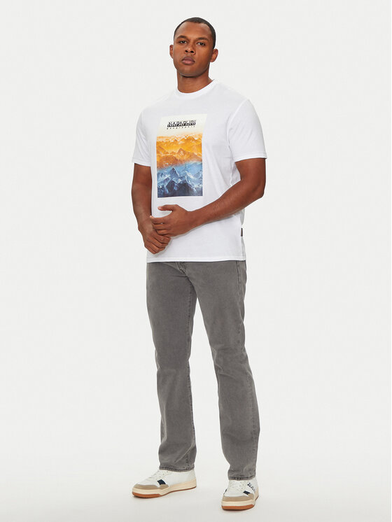 Napapijri Napapijri T-krekls S-Rollin NP0A4I3D Balts Regular Fit