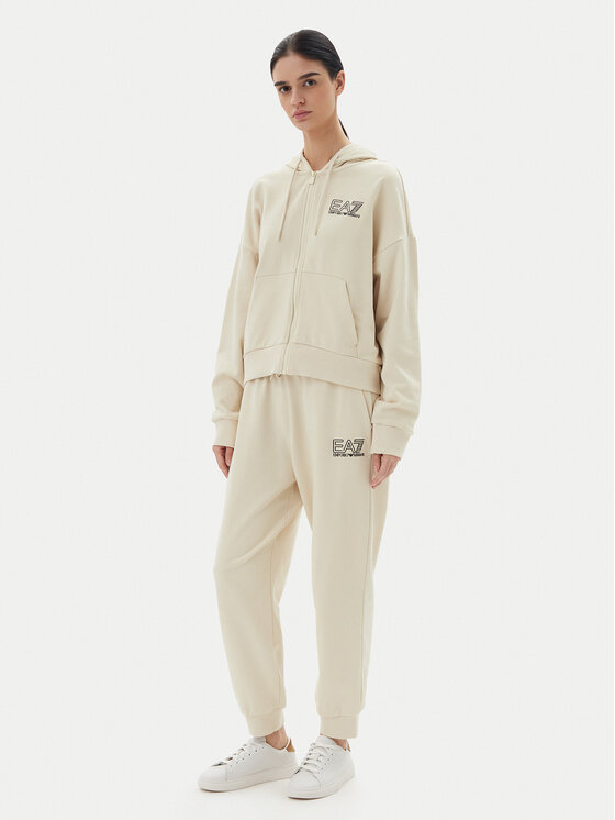Damski Dres EA7 Emporio Armani, Rozmiar XXL, Beżowy, 7W000110 AF12473 U1079