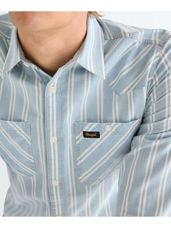 Wrangler Wrangler Koszula 112378064 Niebieski Regular Fit