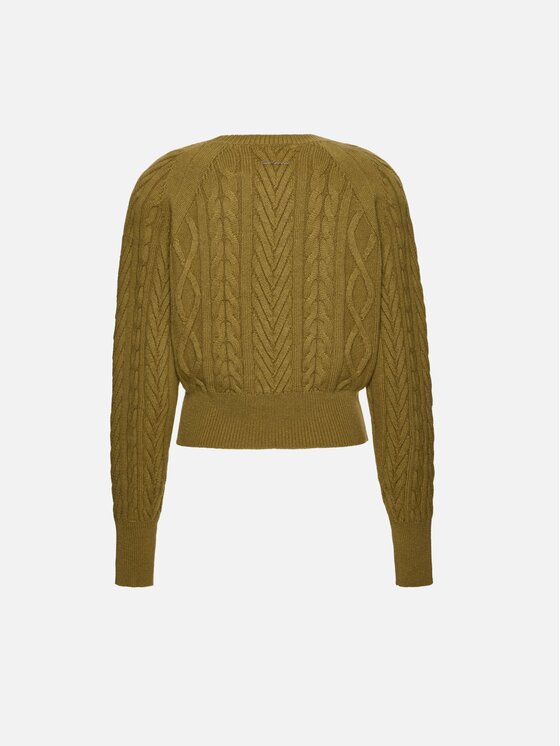 La Mania La Mania Sweter BOWIE Khaki Basic Fit