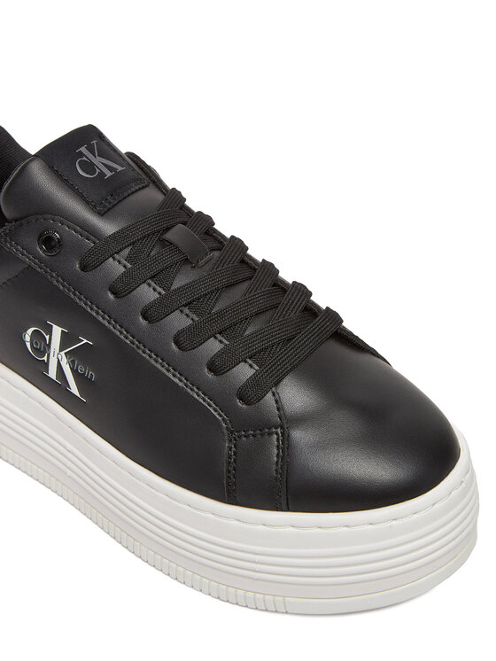 Calvin Klein Jeans Calvin Klein Jeans Sneakersy Bold Flatf Low Lace Lth YW0YW01878 Czarny