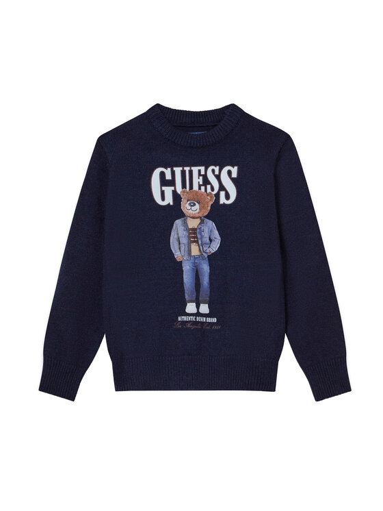 Guess Sveter N6RR01 Z2ZK2 Tmavomodrá Regular Fit