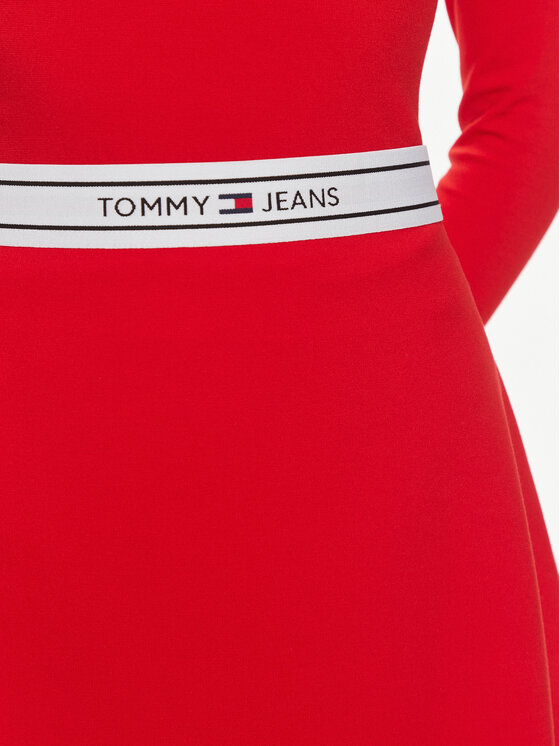 Tommy Jeans Tommy Jeans Mini sijonas Logo DW0DW17880 Raudona Regular Fit