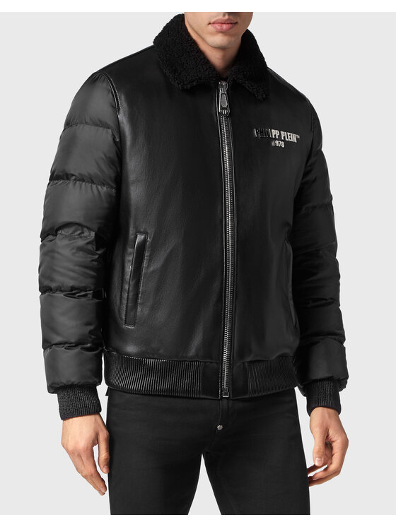 PHILIPP PLEIN PHILIPP PLEIN Giacca di pelle 13305 Nero Regular Fit