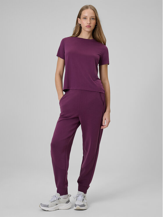 4F 4F T-Shirt SPORTS CLUB Bordowy Regular Fit