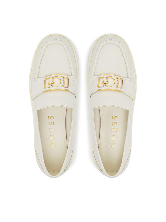 Guess Guess Loafersy FLPSHU LEA14 Écru