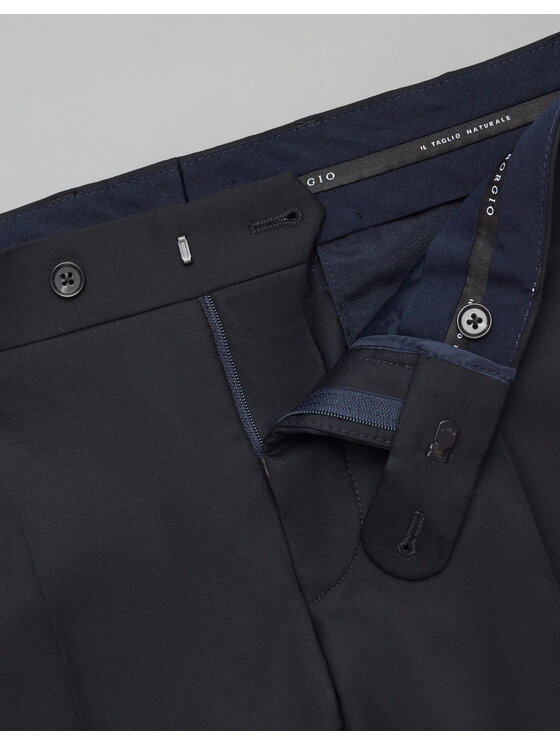 Borgio Borgio Spodnie garniturowe rosolini Granatowy Slim Fit