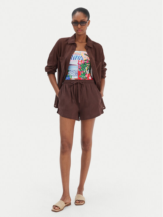 Seafolly Seafolly Szövet rövidnadrág Crinkle 55429-SH Barna Regular Fit