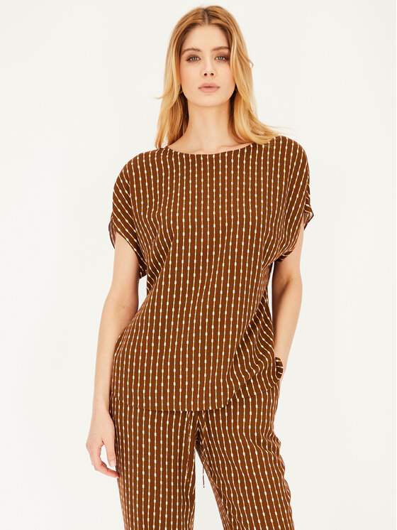 L’AF L’AF Bluzka Omi Brązowy Regular Fit