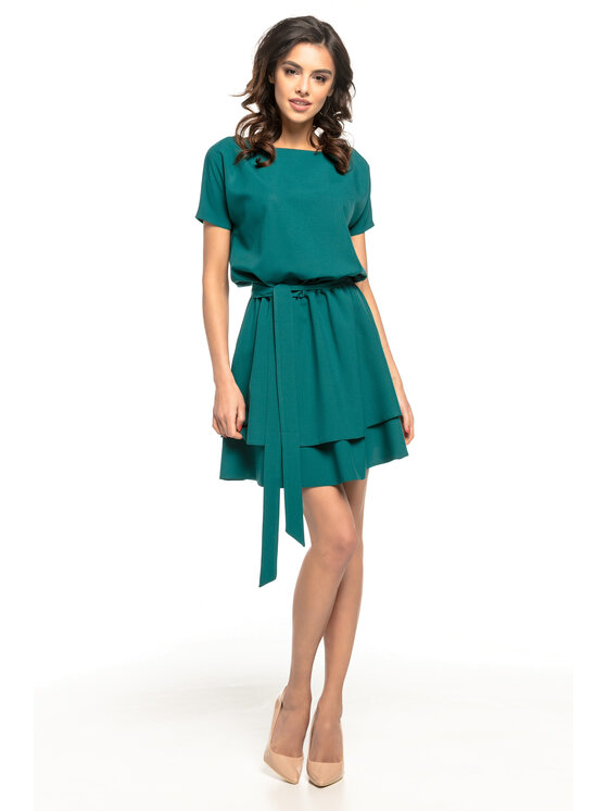 Tessita Tessita Sukienka koktajlowa T268 Zielony A-Line Fit