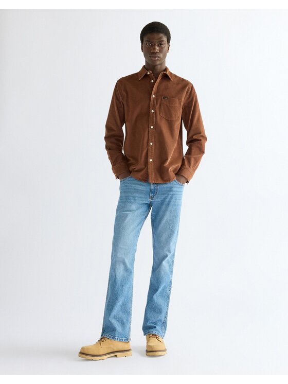 Wrangler Wrangler Koszula 1 PKT SHIRT Brązowy Regular Fit