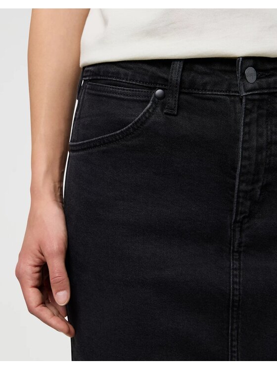 Wrangler Wrangler Spódnica jeansowa Pencil Skirt Czarny Regular Fit