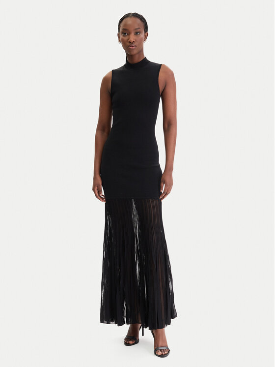 MICHAEL Michael Kors MICHAEL Michael Kors Kötött ruha MR683BSBFD Fekete Slim Fit