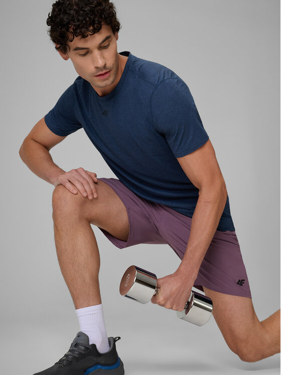 4F 4F Koszulka techniczna BASIC+ Granatowy Regular Fit