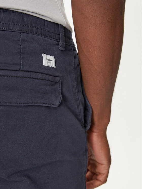 Pepe Jeans Pepe Jeans Medžiaginės kelnės PM211725 Mėlyna Slim Fit
