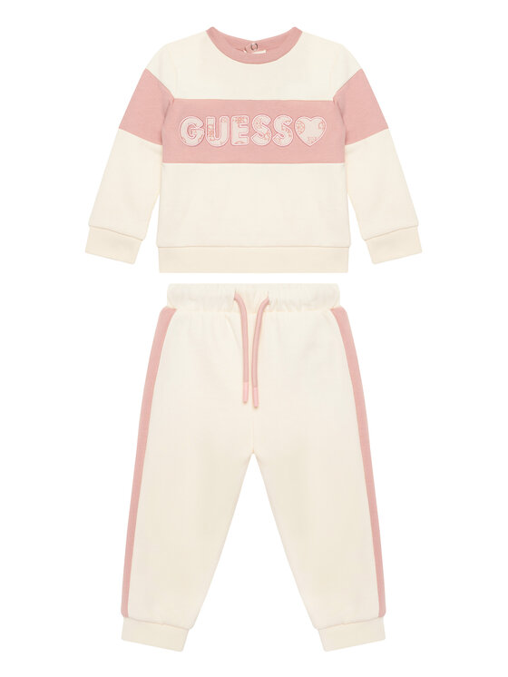 Guess Komplet dresowy A5BG11 KAV34 Écru Regular Fit