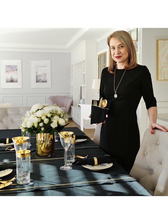 Roseberry Home Roseberry Home Podkładka na stół Royal Black Goldenline Czarny