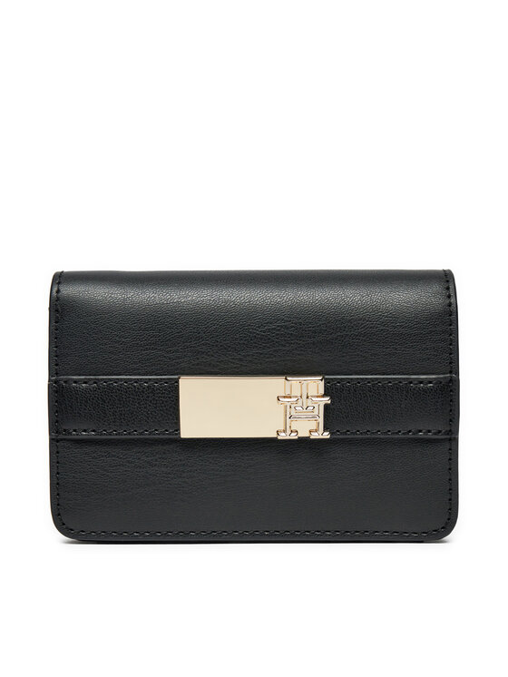 Portofel Mare de Damă Tommy Hilfiger Th Heritage Slim Med Wallet AW0AW16916 Negru