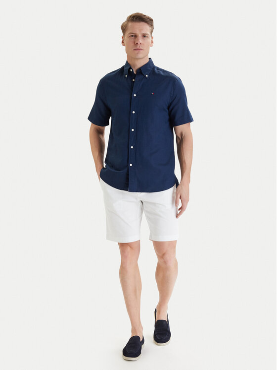 Tommy Hilfiger Tommy Hilfiger Sada kraťasy a pásek Denton MW0MW42349 Bílá Slim Fit