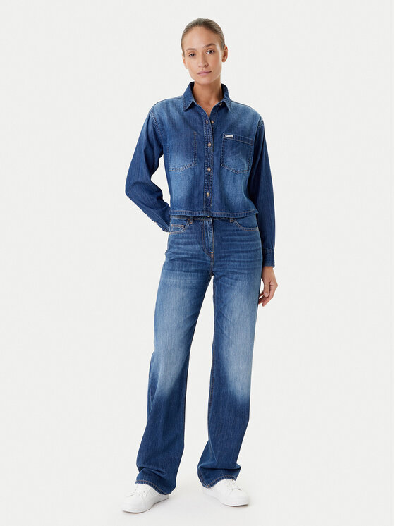 Guess Jeans Guess Jeans Koszula jeansowa W5YH0D D5M8A Granatowy Regular Fit