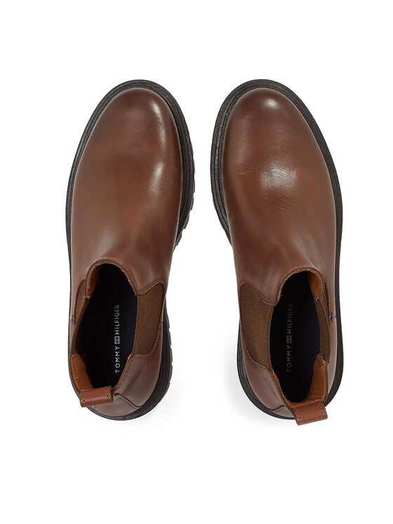 Tommy Hilfiger Tommy Hilfiger Челсі Premium Casual Chunky Lth Chels FM0FM04755 Коричневий