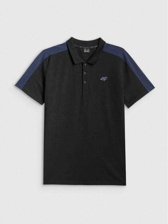 4F 4F Polo SPORTS CLUB Czarny Regular Fit
