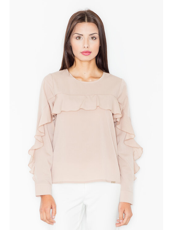 FIGL FIGLFIGL Blusa M466 Beige Regular Fit