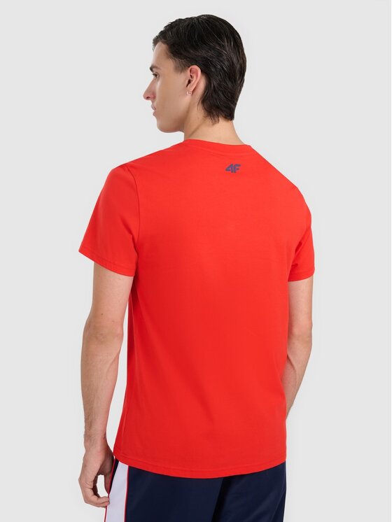4F 4F T-shirt 4FRAW25TTSHM3225-62S Rosso Regular Fit
