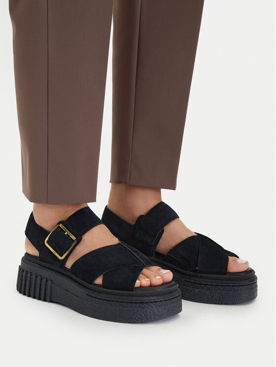 Clarks Sandali Evamar Wish 26181199 Črna