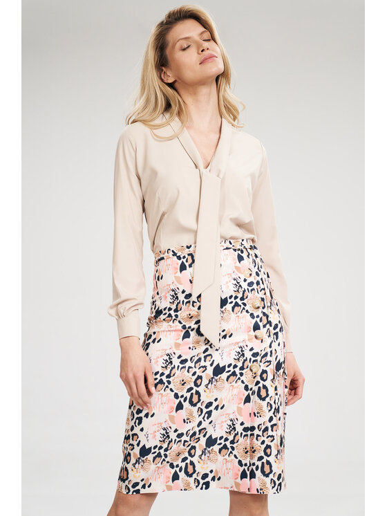 FIGL FIGL Blúzka M700 Béžová Regular Fit