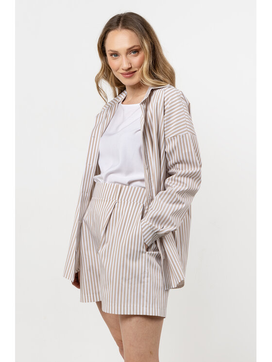 Awama Awama Koszula A720 Beżowy Basic Fit