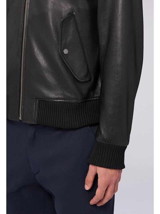 Trussardi Trussardi Kurtka skórzana R302M000005N033 Czarny Regular Fit