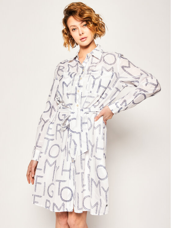 Tommy Hilfiger Tommy Hilfiger Robe chemise Leila WW0WW27806 Blanc Regular Fit