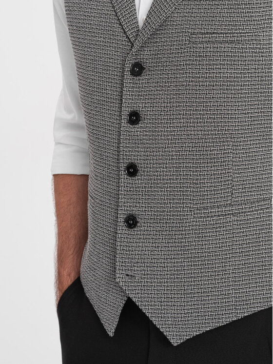 Ombre Ombre Kamizelka OM-BLZV-0122 Szary Fitting Fit