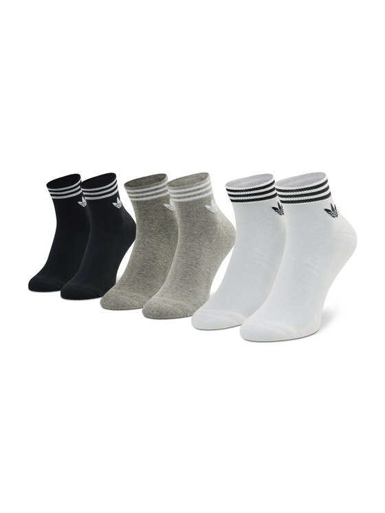Set de 3 perechi de șosete joase unisex adidas Trefoil Ankle HC9550 Gri