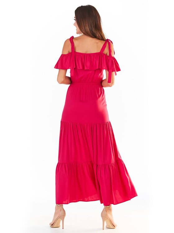 Awama Awama Sukienka letnia A358 Fioletowy Basic Fit